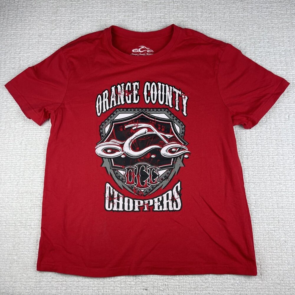 Vintage Orange County Choppers Motorcycle Biker T-Shirt Mens L Red Y2k (Read)